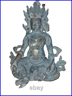 10 X 8 Tibet Buddhism Bronze/brass Jambhala Buddha God Of Wealth Statue 7.6 Lb