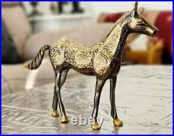 17 Horse Shape Unique Gold Style Handmade Brass Figure Statue Decoration Gift