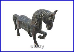 1900's Old Vintage Antique Bronze / Brass Fine Engraved Horse Statue / Figure