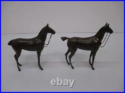 2 Vtg Weidlich Bros #2280 Bronze Brass Metal Horse Figurine Statue Sculptures