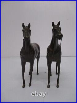 2 Vtg Weidlich Bros #2280 Bronze Brass Metal Horse Figurine Statue Sculptures