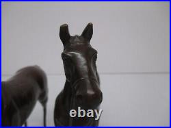 2 Vtg Weidlich Bros #2280 Bronze Brass Metal Horse Figurine Statue Sculptures