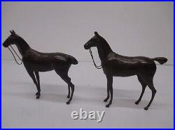 2 Vtg Weidlich Bros #2280 Bronze Brass Metal Horse Figurine Statue Sculptures