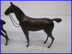 2 Vtg Weidlich Bros #2280 Bronze Brass Metal Horse Figurine Statue Sculptures