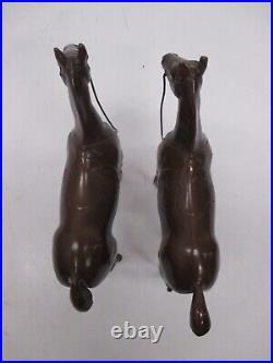 2 Vtg Weidlich Bros #2280 Bronze Brass Metal Horse Figurine Statue Sculptures