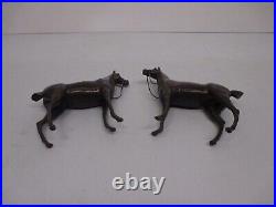 2 Vtg Weidlich Bros #2280 Bronze Brass Metal Horse Figurine Statue Sculptures