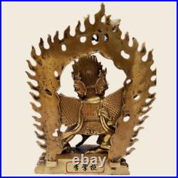 9 Buddhism brass Yab-Yum Mahakala Dorje Wrathful Deity Pupa Vajra Buddha Statue