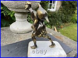 A Brass Vintage Statue of a Middle Eastern Man on a Marble Base 26cm x 16cm