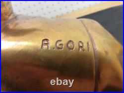 A. Gori Bronze Statue Weight 10.8Kg Western Brass Female Bust Design Figurine Ant