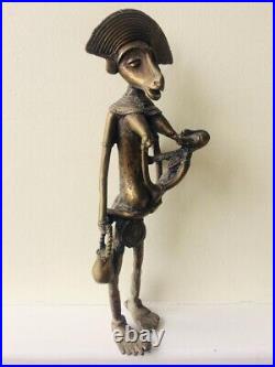 African Sculpture fertility God bronze brass figure tribal mother Maternity