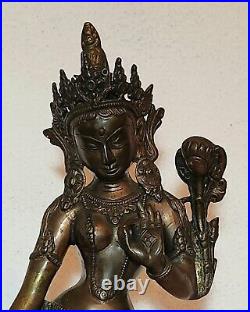 Antique 13 Bronze Brass Parvati Shiva Buddhist Hindu Femal Goddess Deity Statue