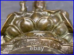 Antique 19th C. Chinese Brass Bronze Kwan yin Bodhisattva statue 6.5 Tall 2 lbs