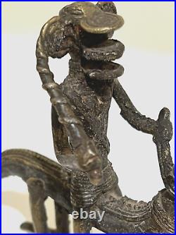 Antique African handmade decorative Brass Bronze 2 Statue Figurine women and men