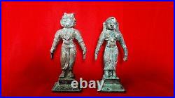 Antique Brass Bronze Hindu Deity God Pair Statue Figurine Idol Sculpture b22