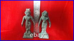 Antique Brass Bronze Hindu Deity God Pair Statue Figurine Idol Sculpture b22