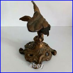 Antique Eagle Statue Bird Bronze Brass Ancient Decorated Open Wings Sculpture