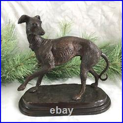 Antique Greyhound Sculpture 10 Bronze/Brass Statue Dog Whippet Azawakh Sloughi