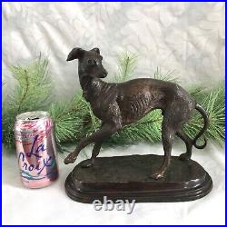 Antique Greyhound Sculpture 10 Bronze/Brass Statue Dog Whippet Azawakh Sloughi