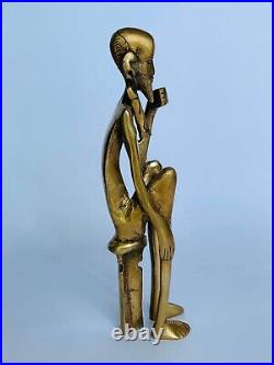 Antique Primitive Bronze Brass African Man Figure Statue Collectible Home Decor
