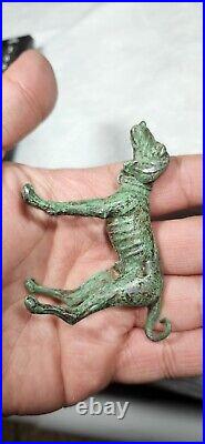 Antique Short Hair English Pointer Hunting Dog Cast Brass Patina Statue 3 Long