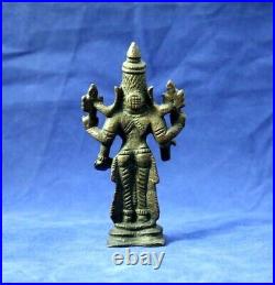 Antique Solid Cast Bronzed Brass DURGA KI Hindu Goddess Vishnu Statue Figurine