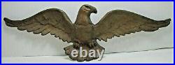 Antique Spread Winged Eagle Figural Decorative Art Plaque Statue Bronze Brass