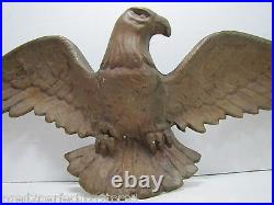 Antique Spread Winged Eagle Figural Decorative Art Plaque Statue Bronze Brass