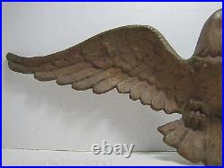 Antique Spread Winged Eagle Figural Decorative Art Plaque Statue Bronze Brass