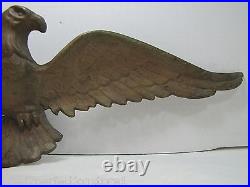 Antique Spread Winged Eagle Figural Decorative Art Plaque Statue Bronze Brass