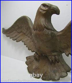 Antique Spread Winged Eagle Figural Decorative Art Plaque Statue Bronze Brass