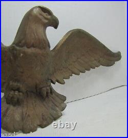 Antique Spread Winged Eagle Figural Decorative Art Plaque Statue Bronze Brass