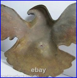 Antique Spread Winged Eagle Figural Decorative Art Plaque Statue Bronze Brass