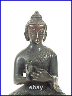 Antique Tibetan Bronze Tone Brass/Copper Shakyamuni Buddha Statue Sculpture