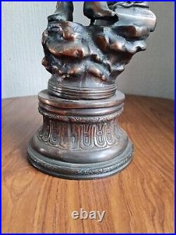 Antique Victorian Brass Bronze Lighting The Way Nautical Ship Sailor Statue 28