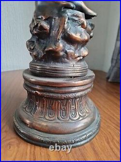 Antique Victorian Brass Bronze Lighting The Way Nautical Ship Sailor Statue 28