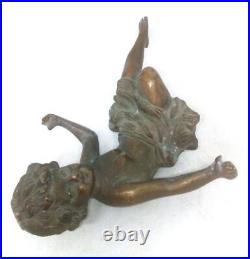 Antique Vintage Collectible Bronze Brass Girl Statue Figurine Part of Decoration