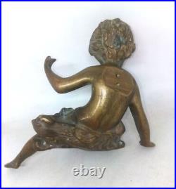 Antique Vintage Collectible Bronze Brass Girl Statue Figurine Part of Decoration