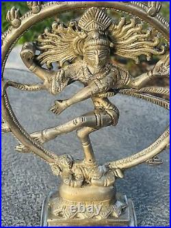Antique Vintage Hindu Dancing Shiva Nataraja Lord of Dance Bronze Brass Statue