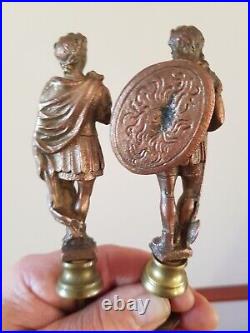 Antique clock roman figures statues bronzed copper brass cast with fine detail