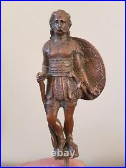 Antique clock roman figures statues bronzed copper brass cast with fine detail