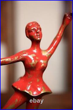 Art Deco Figural Statue Brass Bronze lady dancer sculpture ballerina vintage