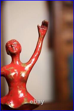 Art Deco Figural Statue Brass Bronze lady dancer sculpture ballerina vintage