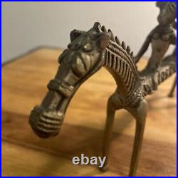 Ashanti African Congo Zebra Bronze Brass Weight Horse Akhan Tribal Primitive