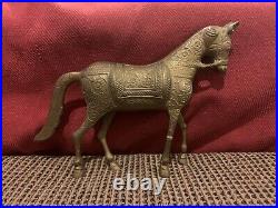 Asian Bronze Brass metal standing horse animal statue sculpture