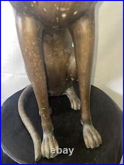 BIG Bronze Egyptian Bastet Brass Cat statue, 1970s signed by sculptor 24