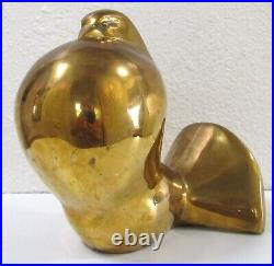 Barbara Hepworth Signed Pair of Modernist Art Brass over Bronze Dove Sculptures