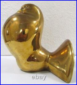 Barbara Hepworth Signed Pair of Modernist Art Brass over Bronze Dove Sculptures