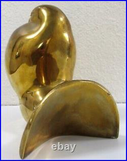 Barbara Hepworth Signed Pair of Modernist Art Brass over Bronze Dove Sculptures