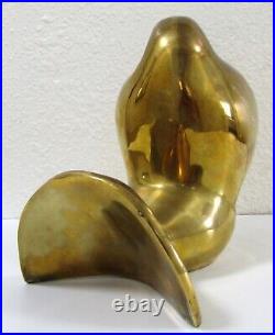 Barbara Hepworth Signed Pair of Modernist Art Brass over Bronze Dove Sculptures