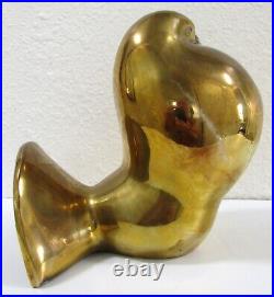 Barbara Hepworth Signed Pair of Modernist Art Brass over Bronze Dove Sculptures